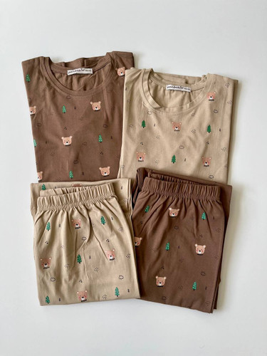 بلوز آستین بلند و شلوار طرح تدی و کریسمس🐻🌲
